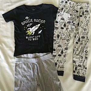 Boys 4T Carters Space Rocket Pajamas set 3pieces